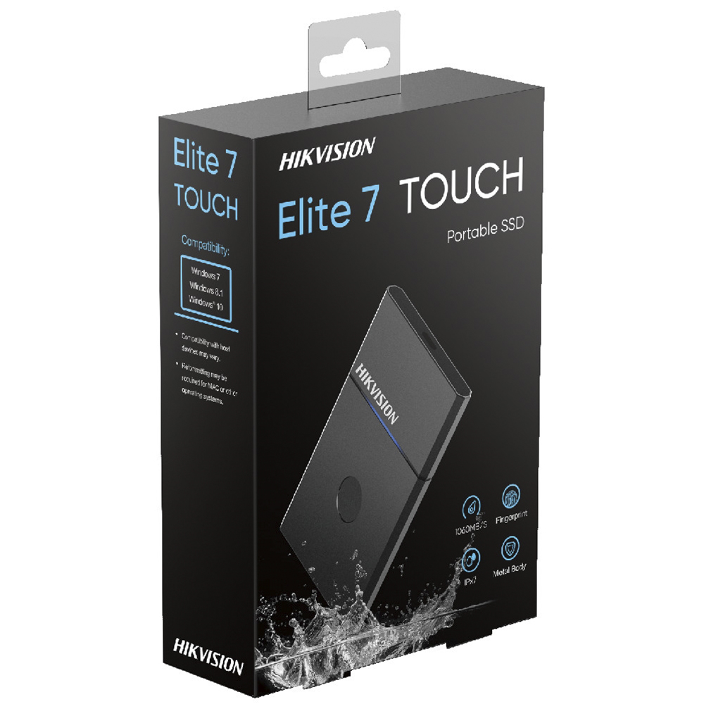 SSD Externo Hikvision 500GB Elite 7 Touch Portátil - Cinza (HS-ESSD-ELITE7 TOUCH)