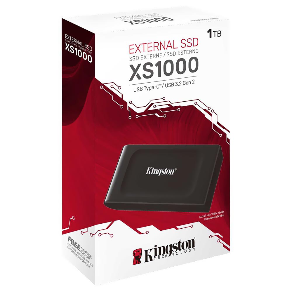SSD Externo Kingston 1TB Portátil XS1000 - Preto (SXS1000/1000G)