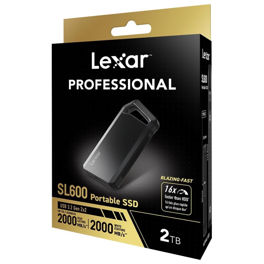 SSD Externo Lexar 2TB SL600 Portátil - Preto (LSL600X002T-RNBNG)