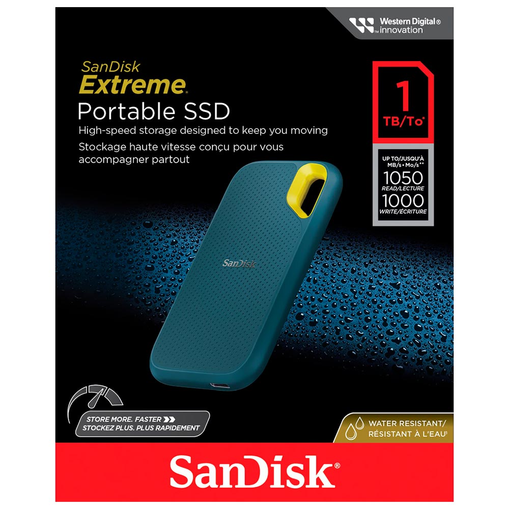 SSD Externo SanDisk 1TB Portátil Extreme - Verde (SDSSDE61-1T00-G25M)