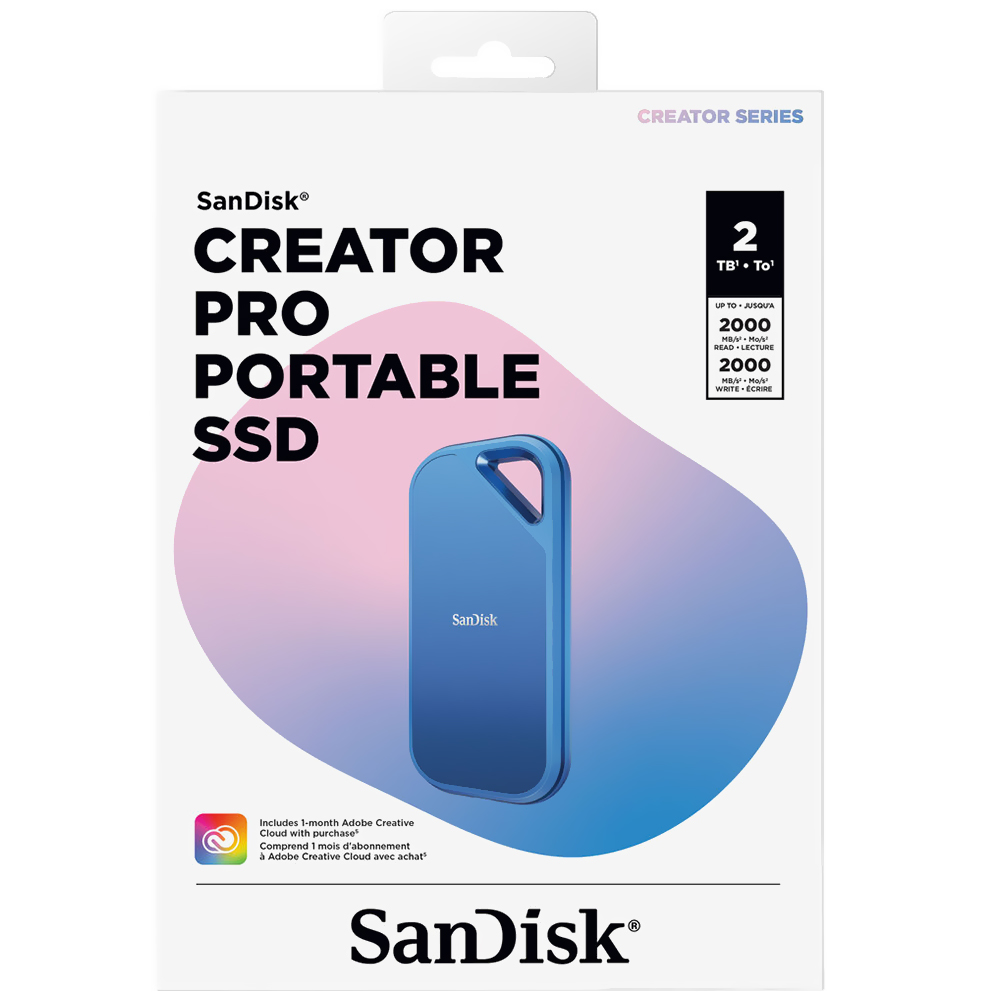 SSD Externo SanDisk 2TB Creator Pro Portátil / USB-C 3.2 - Azul (SDSSDE81C-2T00-G25)