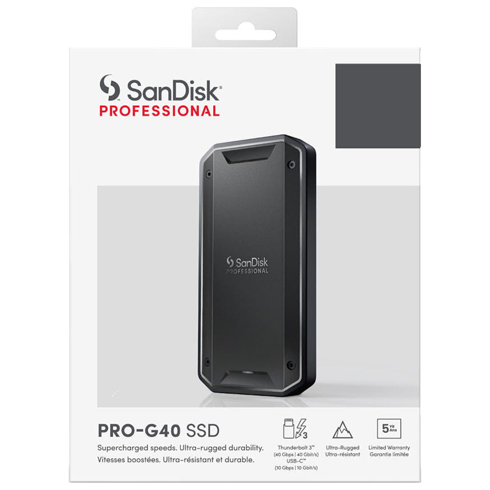 SSD Externo SanDisk 2TB Professional Pro-G40 Portátil / USB-C 3.2 - Preto (SDPS31H-002T-GBC1D)