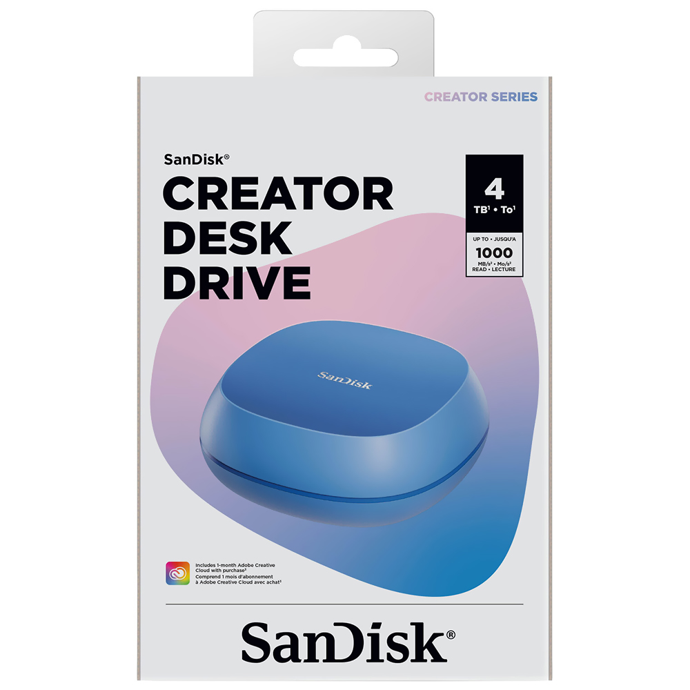 SSD Externo SanDisk 4TB Creator Desk Portátil / USB-C 3.2 - Azul (SDSSDE62C-1T00-G25)