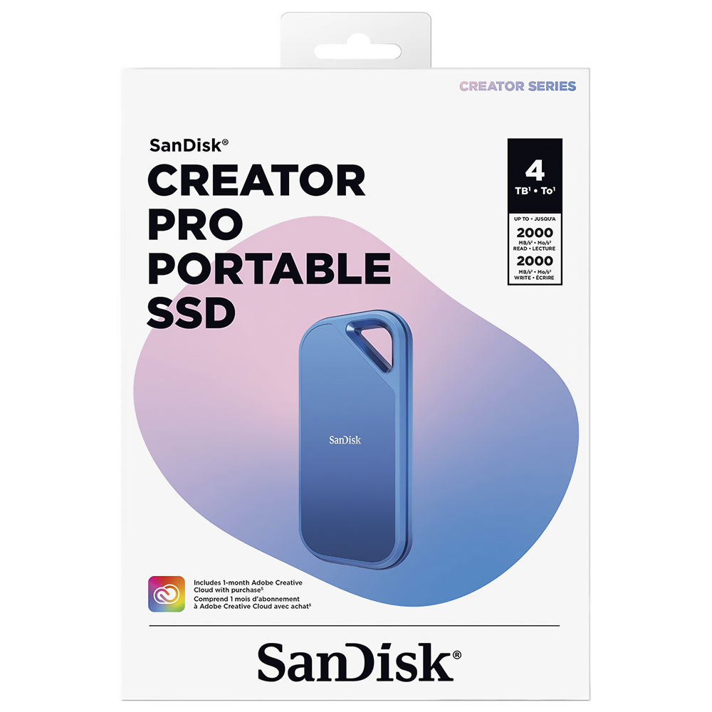 SSD Externo SanDisk 4TB Creator Pro Portátil / USB-C 3.2 - Azul (SDSSDE81C-4T00-G25)