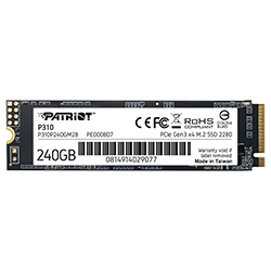 HD SSD Patriot 240GB M.2 2280 P310 NVMe PCIe Geração 3x4 - P310P240GM28