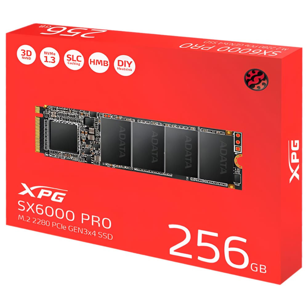 SSD ADATA M.2 256GB XPG SX6000 Pro NVMe - ASX6000PNP-256GT-C