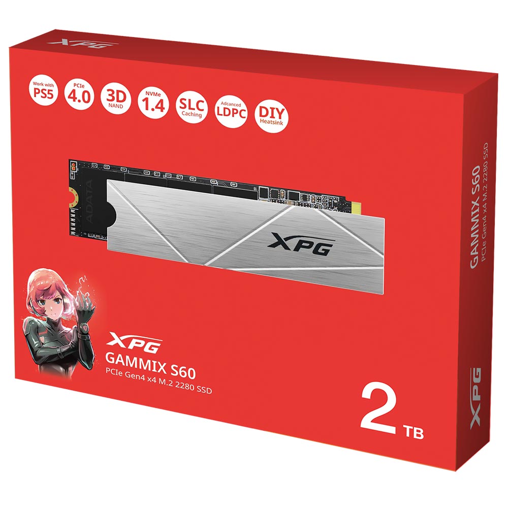 SSD ADATA M.2 2TB XPG Gammix S60 NVMe - AGAMMIXS60-2T-CS