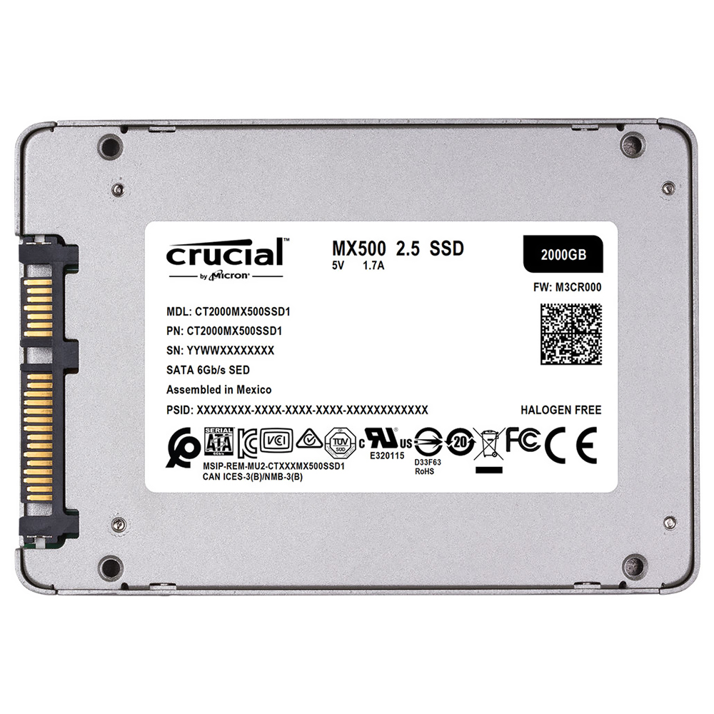 SSD Crucial 2TB MX500 2.5" SATA 3 - CT2000MX500SSD1