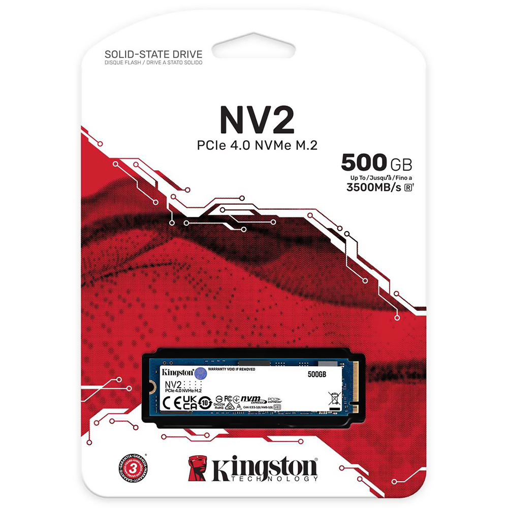 SSD Kingston M.2 500GB NV2 NVMe - SNV2S/500G
