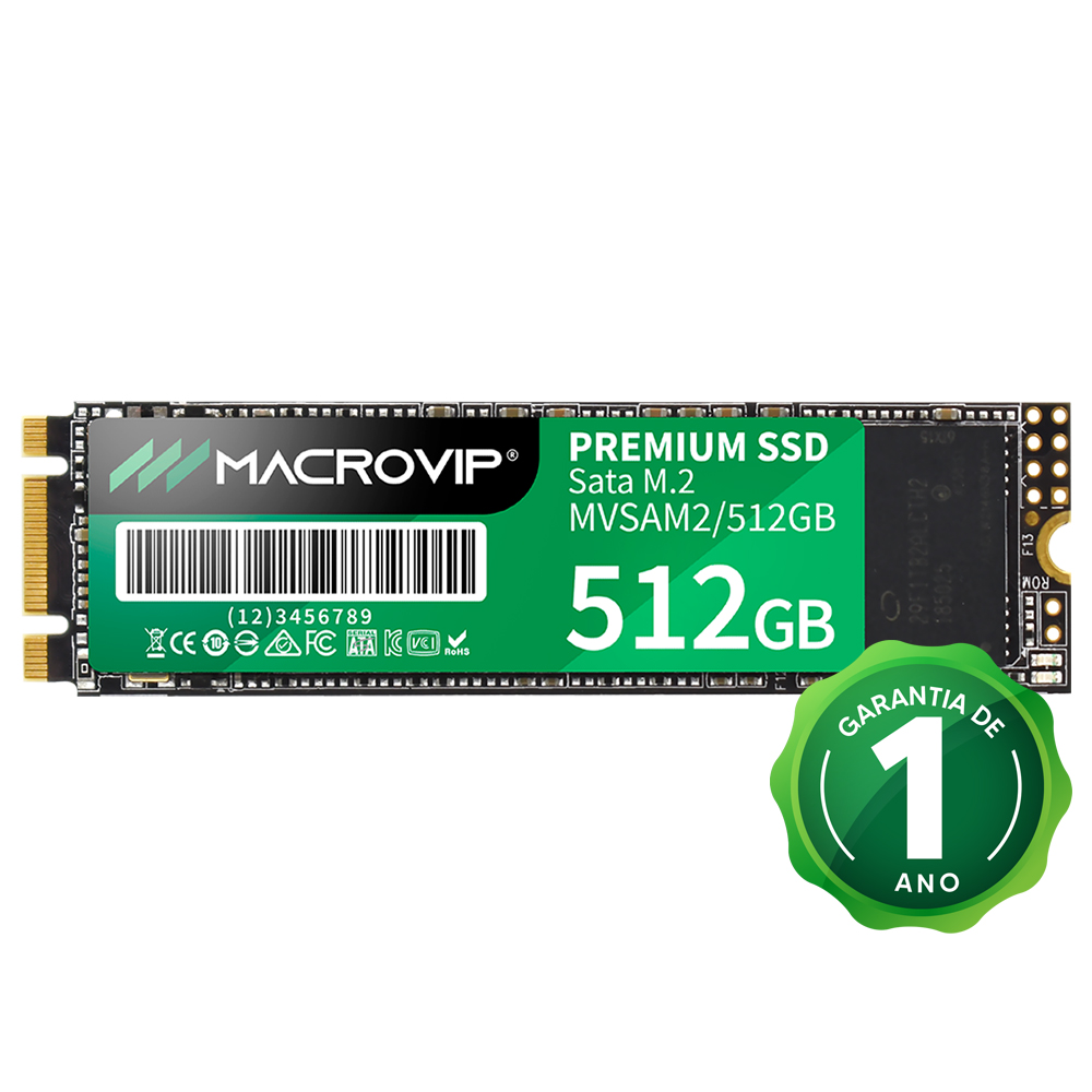 SSD Macrovip M.2 512GB SATA 3 - MVSAM2/512GB