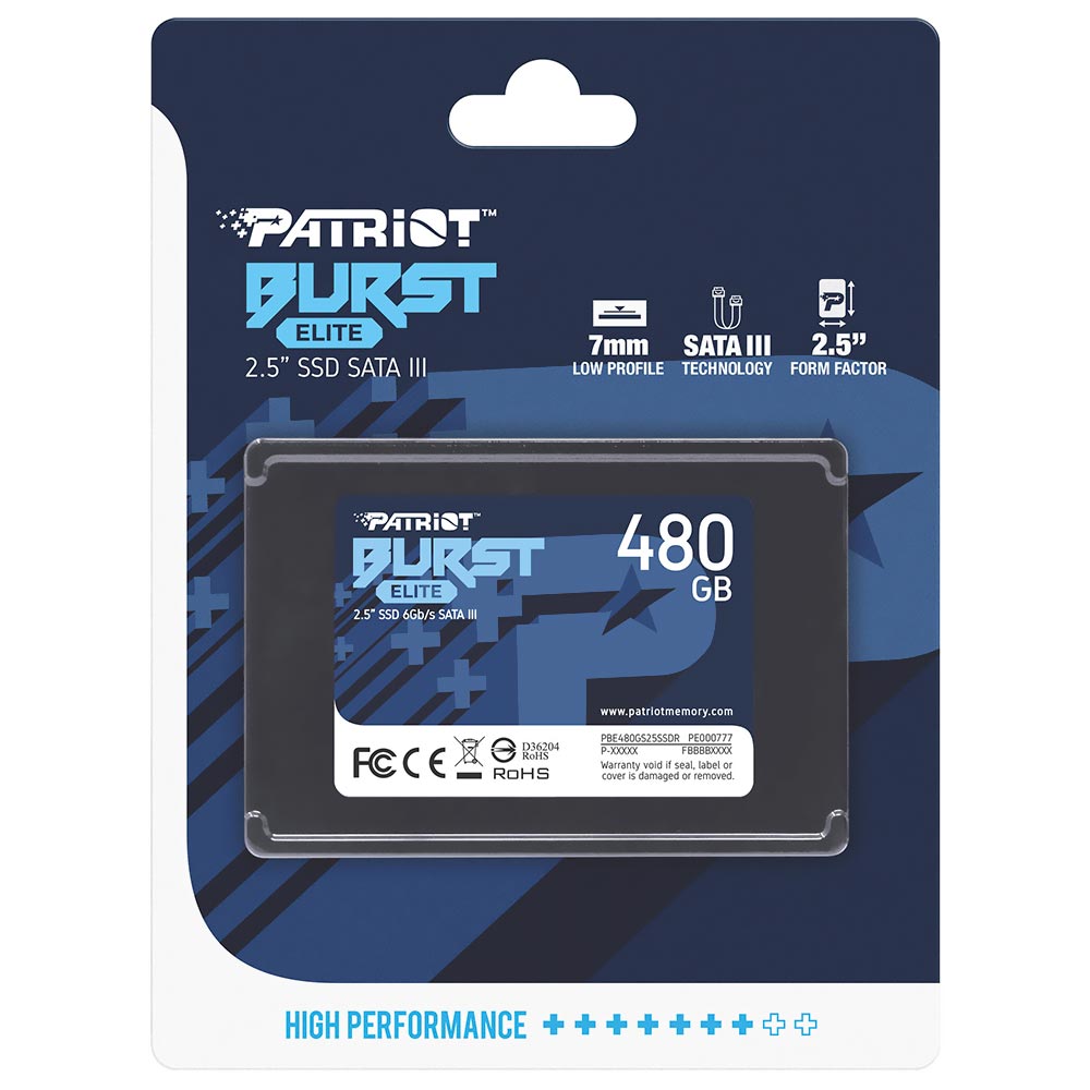 SSD Patriot 480GB Burst Elite 2.5" SATA 3 - PBE480GS25SSDR