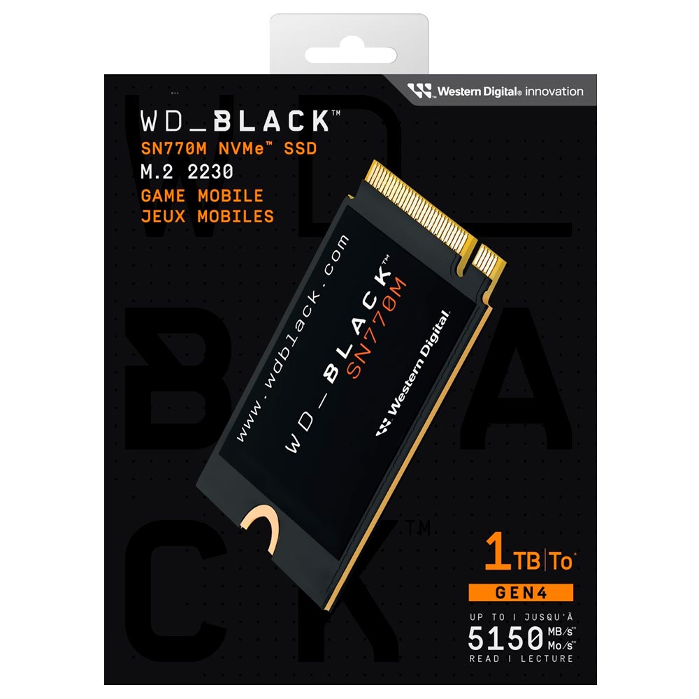 SSD Western Digital M.2 1TB Black SN770M Mini NVMe - WDS100T3X0G-00CHY0