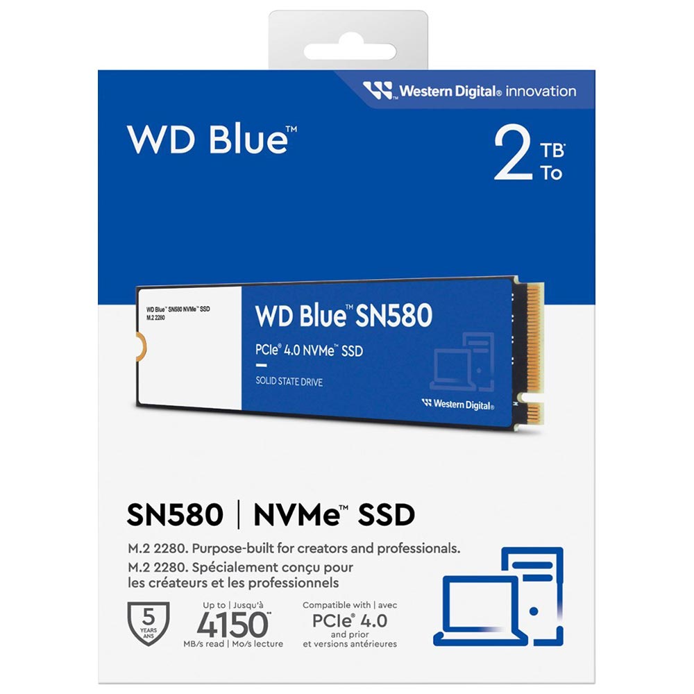 SSD Western Digital M.2 2TB Blue SN580 NVMe - WDS200T3B0E