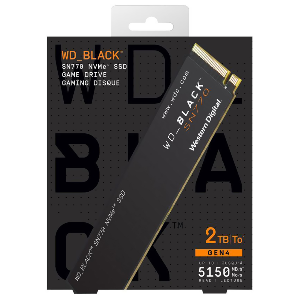 SSD Western Digital M.2 2TB SN770 Black NVMe - WDS200T3X0E-00B3N0