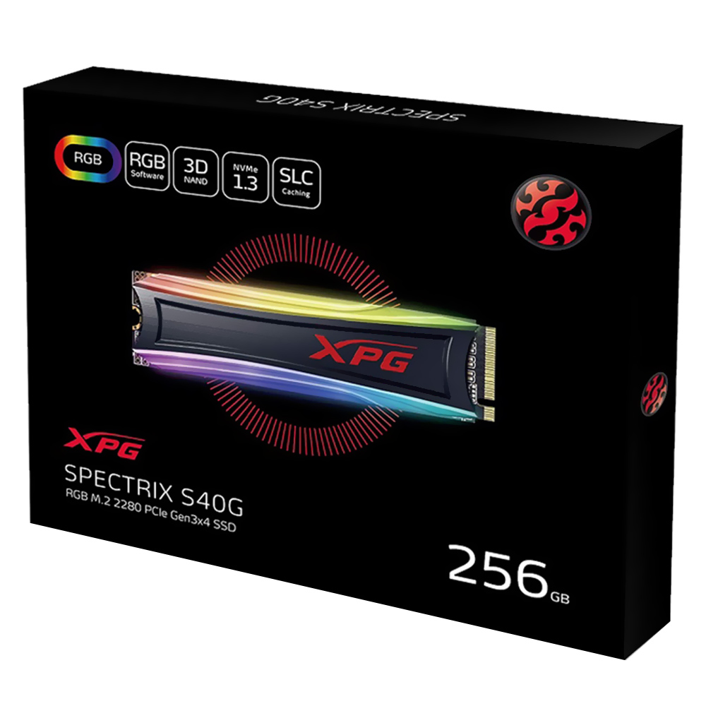 SSD ADATA M.2 256GB XPG Spectrix S40G NVMe RGB - AS40G-256GT-C