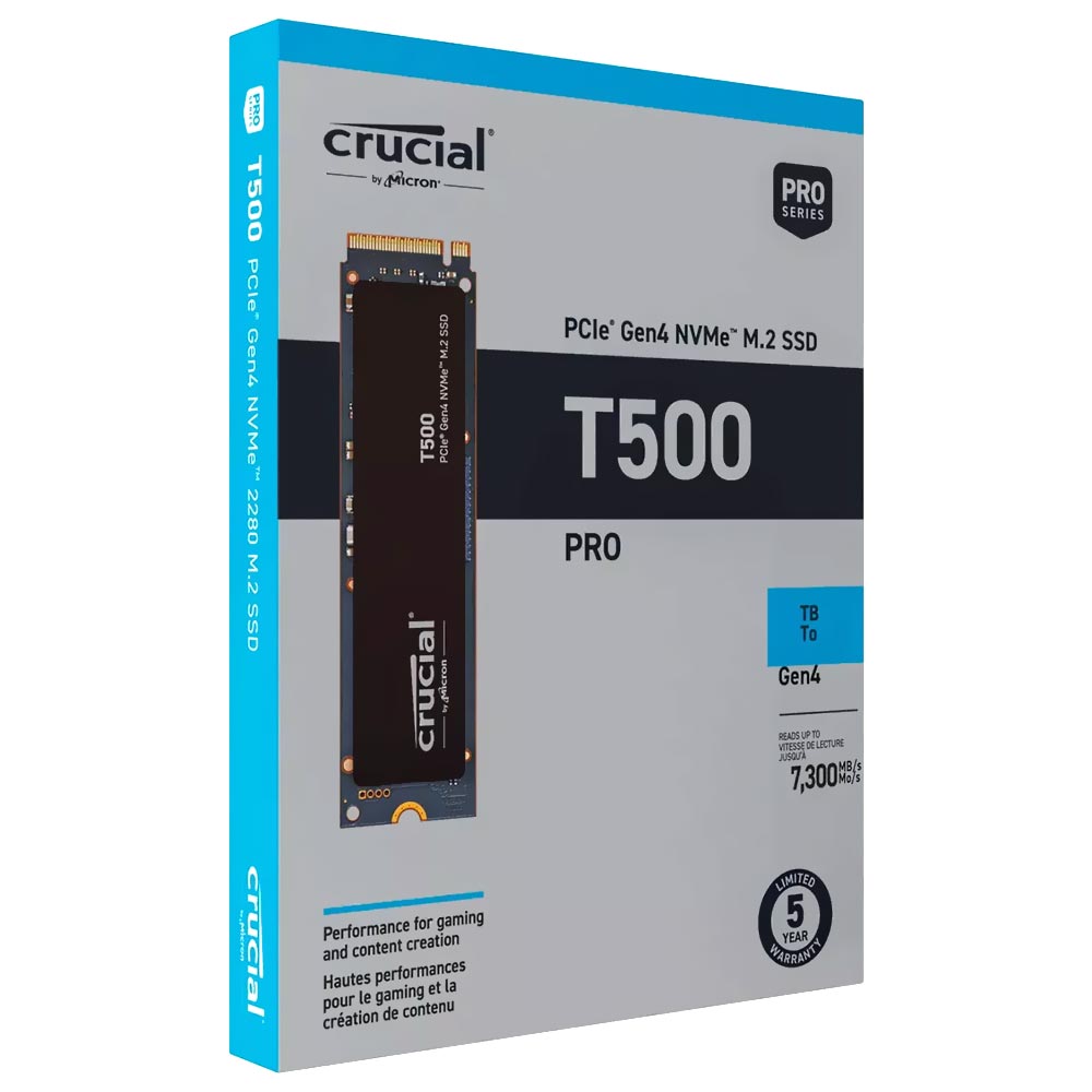 SSD Crucial M.2 1TB T500 Pro NVMe - CT1000T500SSD8