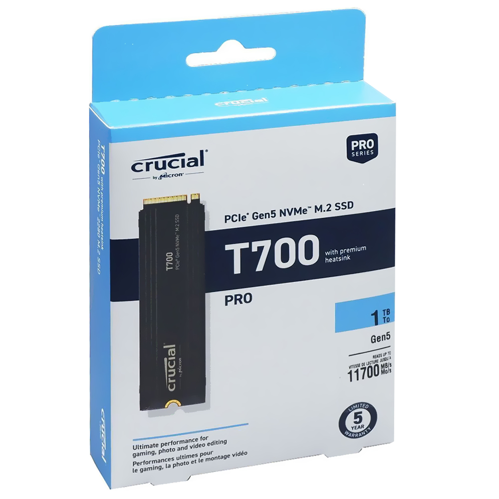 SSD Crucial M.2 1TB T700 Pro NVMe - CT1000T700SSD5 no Paraguai
