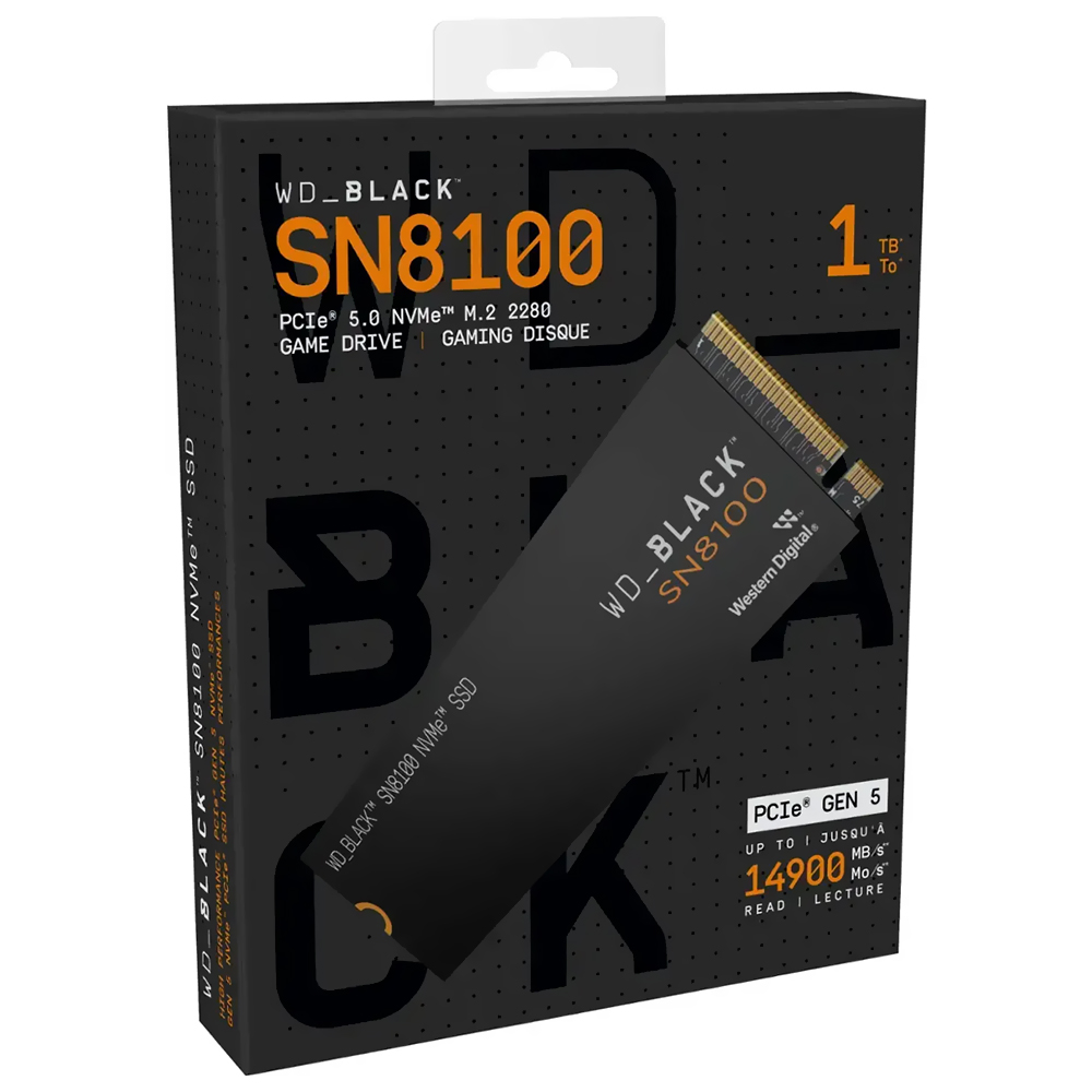 SSD M.2  1TB WESTERN BLACK SN8100 NVMe PCIE GEN5 - WDS100T1X0M 14900/11000 MB/s