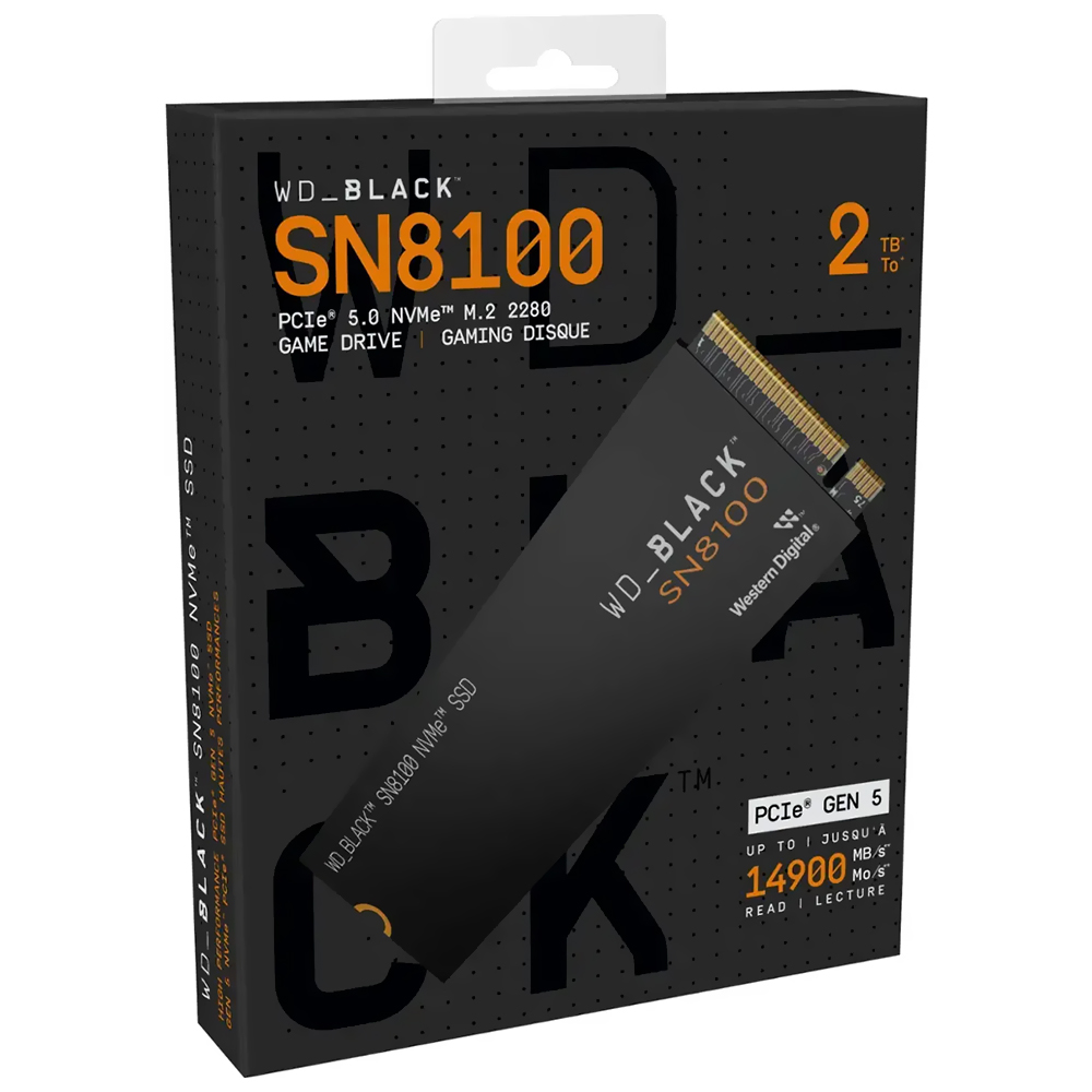 SSD M.2 2TB WESTERN BLACK SN8100 NVMe PCIE GEN5 - WDS200T1X0M 14900/14000 MB/s
