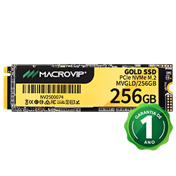 SSD Macrovip M.2 256GB Gold NVMe - MVGLD/256GB