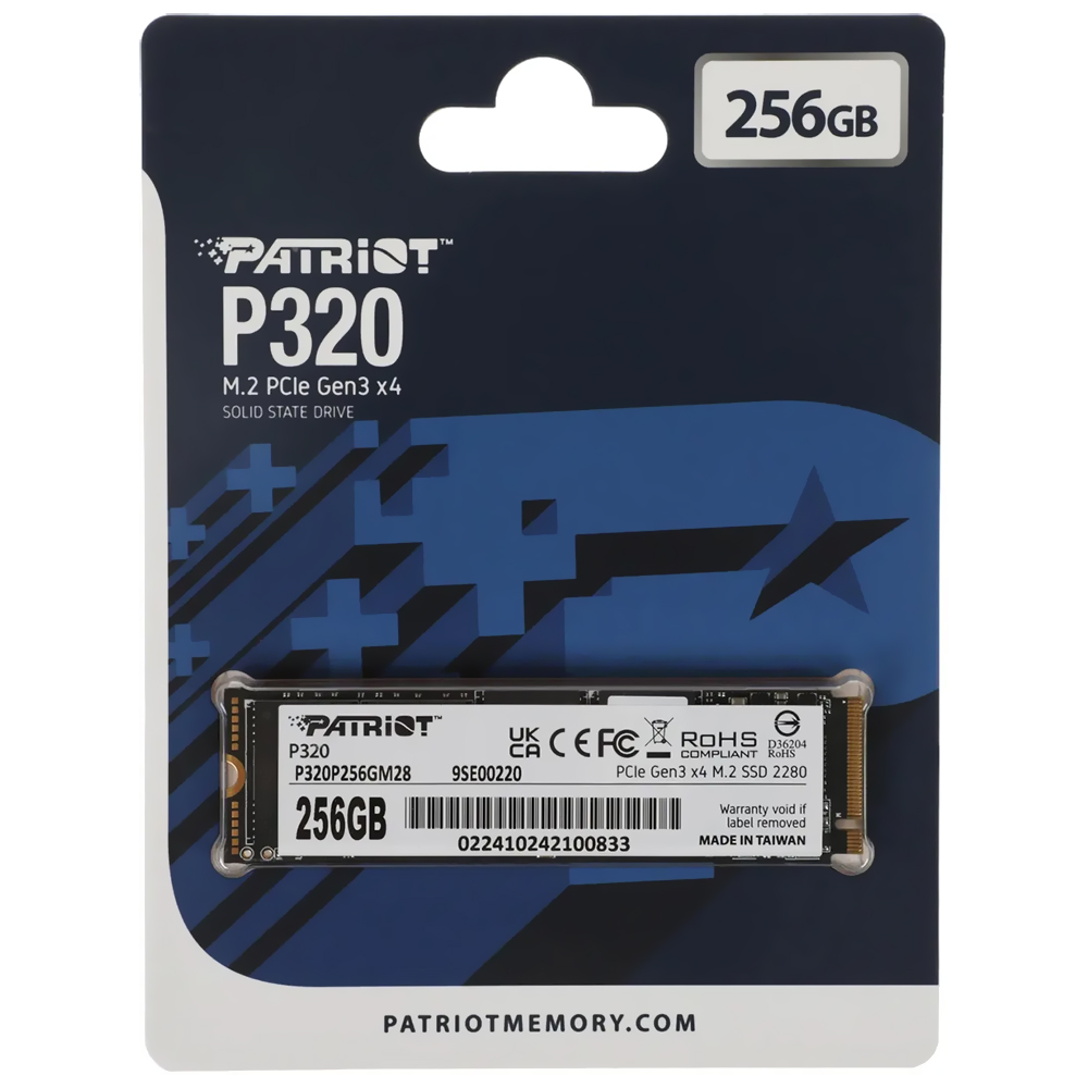 SSD Patriot M.2 256GB P320 NVMe - P320P256GM28
