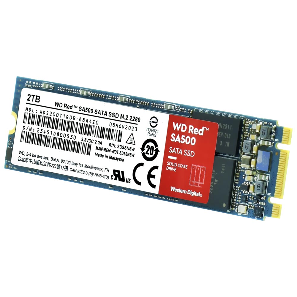 SSD Western Digital M.2 2TB SA500 Red SATA 3 -WDS200T1R0B