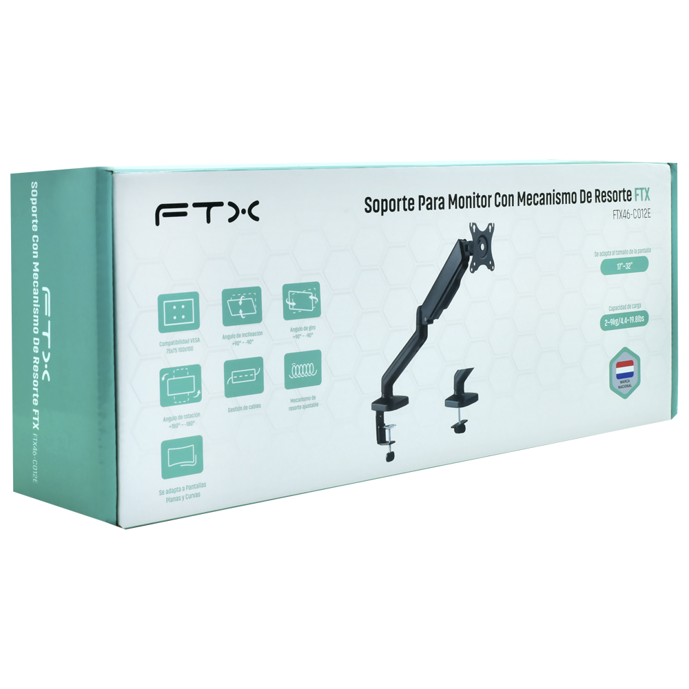 Suporte de Monitor FTX FTX46-C012E 17" A 32" / 9K / Articulado - Preto