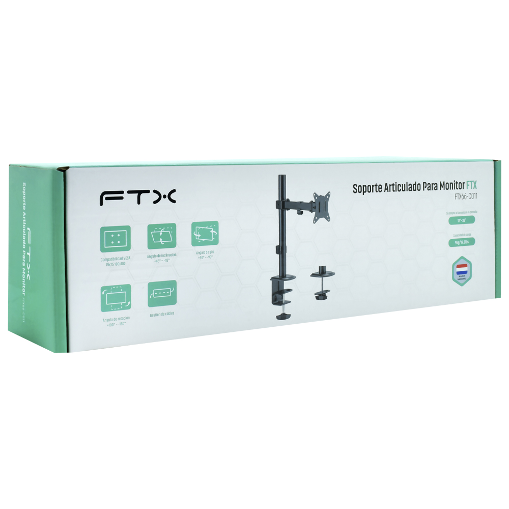 Suporte de Monitor FTX FTX66-C011 17" A 32" / 9K / Articulado - Preto