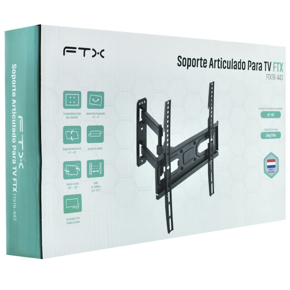 Suporte de TV FTX FTX78-443 32" A 55" / 35K / Articulado - Preto