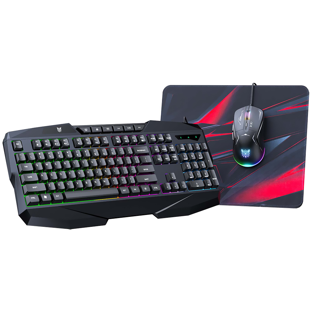 Kit Gamer Onikuma TZ3006 Teclado + Mouse + Mousepad / Inglés - Negro