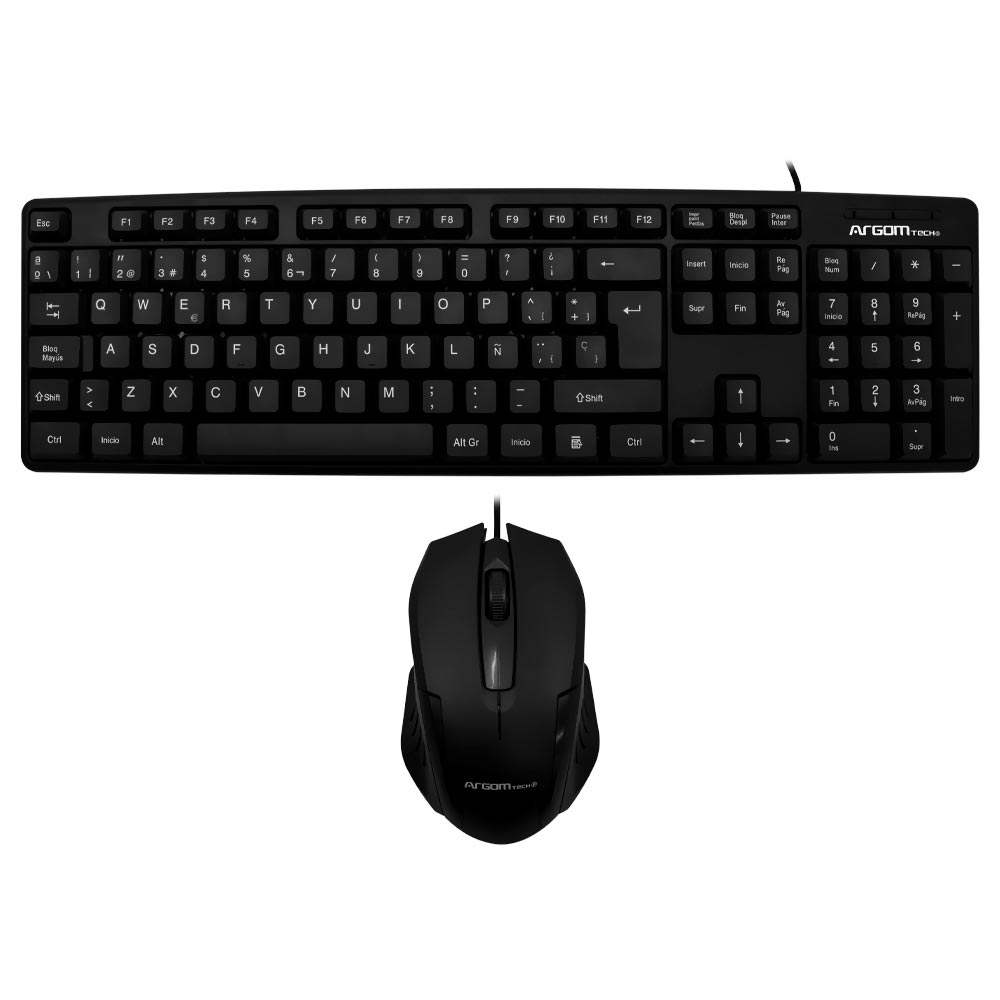 Teclado + Mouse ArgomTech KB-7418 USB / Espanhol - Preto