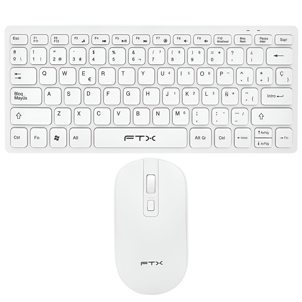 Teclado + Mouse FTX GK03 Wireless / Espanhol - Branco