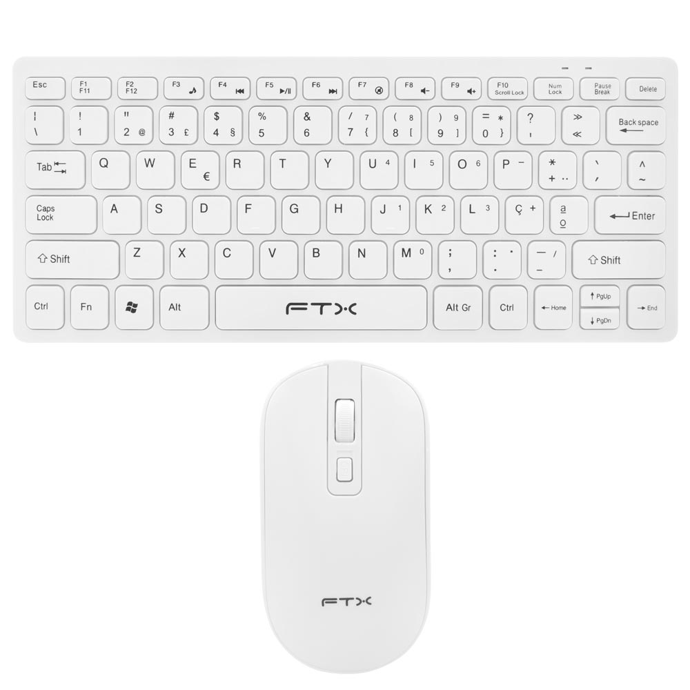 Teclado + Mouse FTX GK03 Wireless / Português - Branco