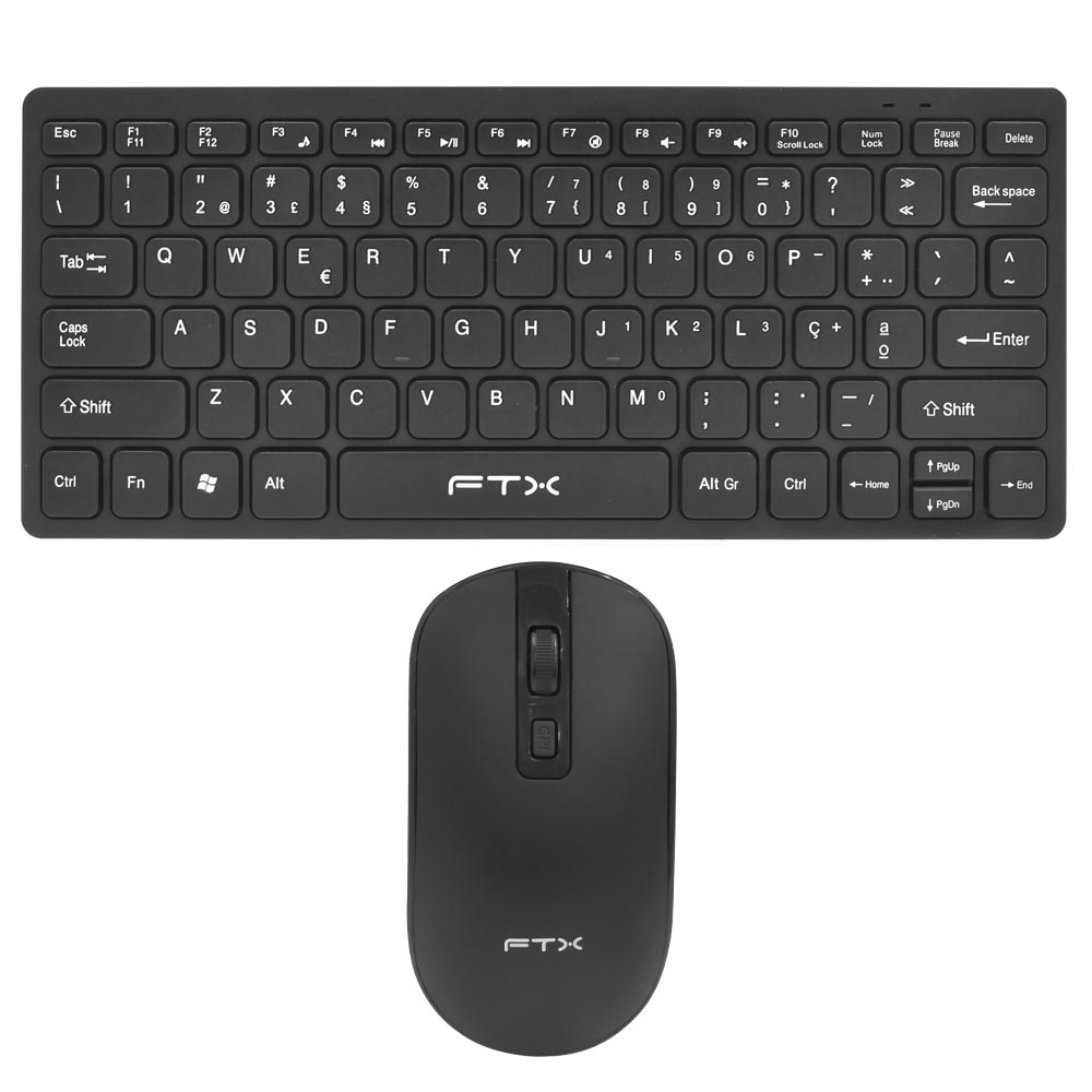 Teclado + Mouse FTX GK03 Wireless / Português - Preto