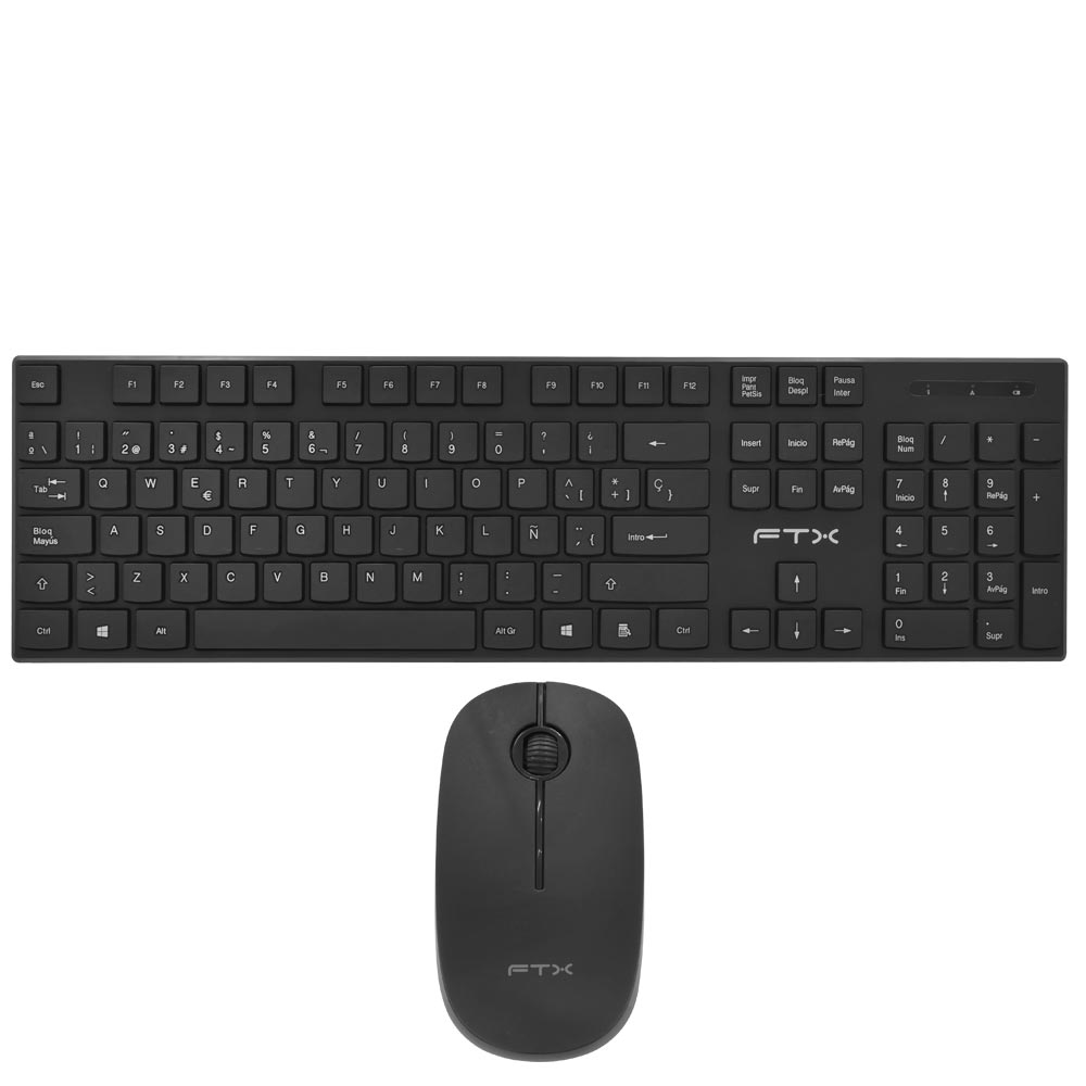 Teclado + Mouse FTX GK600 Wireless / Espanhol - Preto