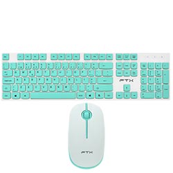 Teclado + Mouse FTX GK600 Wireless / Português - Branco / Verde