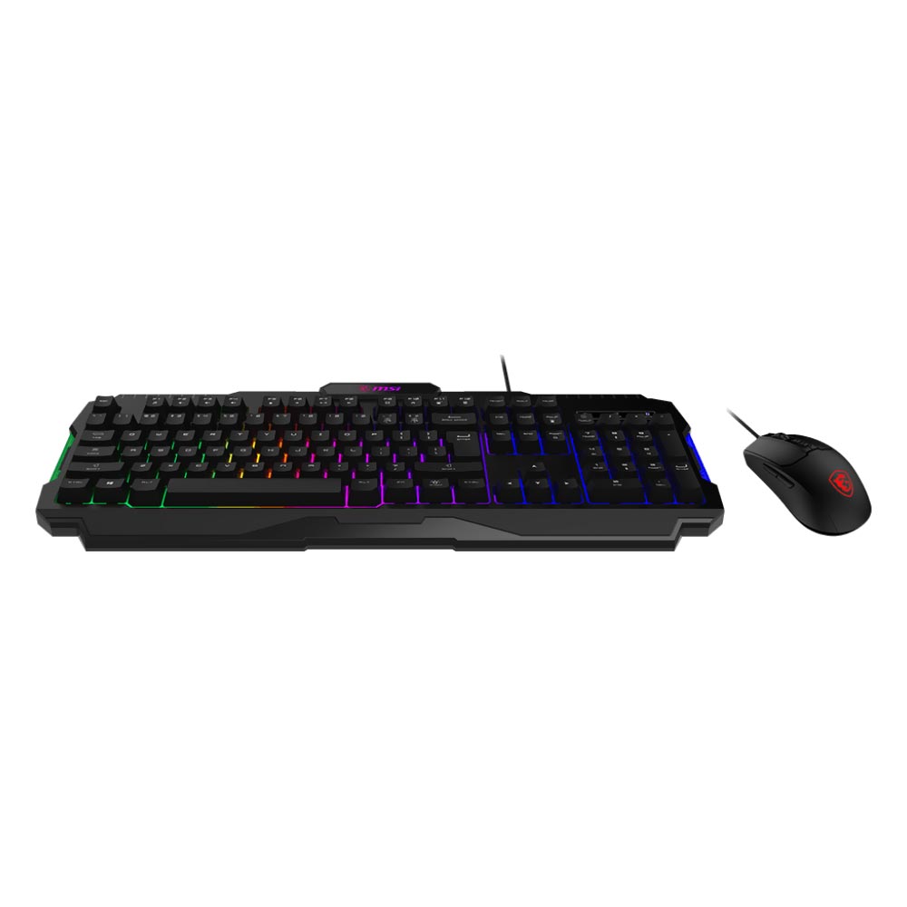 Teclado + Mouse Gamer MSI Forge GK100 Combo RGB USB / Inglês - Preto