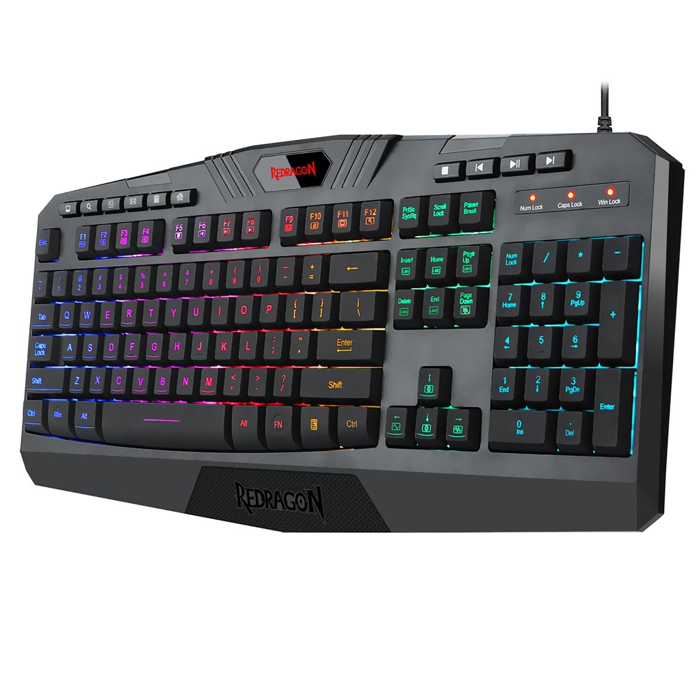 Teclado + Mouse Gamer Redragon Essentials S101-5 USB / RGB / Inglês - Preto