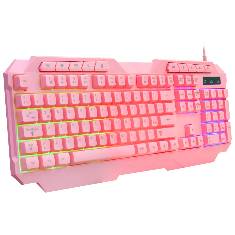 Teclado + Mouse Gamer Xtech Mirana XTK-540S USB / RGB / Espanhol - Rosa