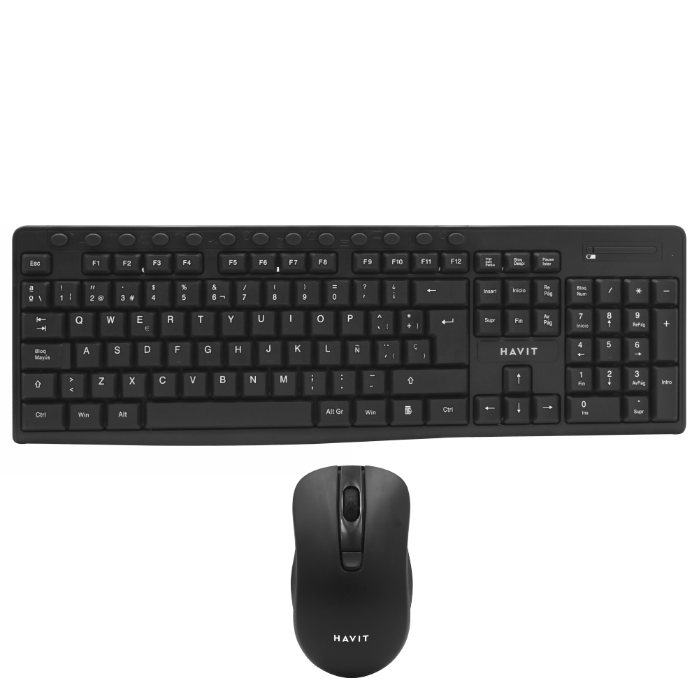 Teclado + Mouse Havit HV-KB257GCM Wireless / Português / Espanhol - Preto