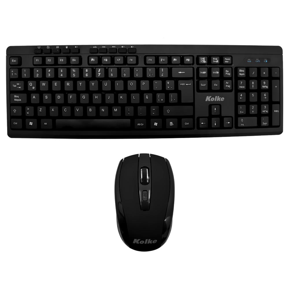 Teclado + Mouse Kolke KEK-195 Wireless / Espanhol - Preto