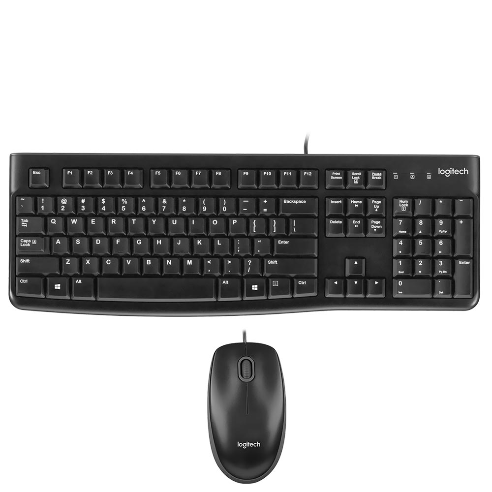 Teclado + Mouse Logitech MK120 USB / Inglês - Preto (920-002565)