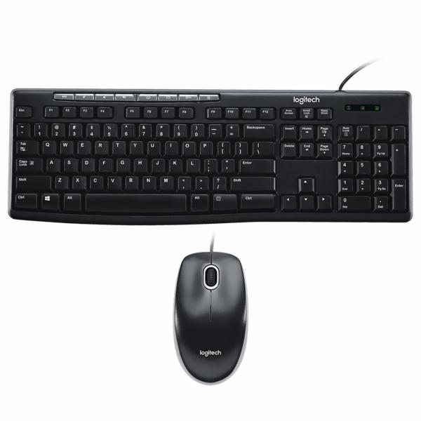 Teclado + Mouse Logitech MK200 USB / Inglês - Preto (920-002714)