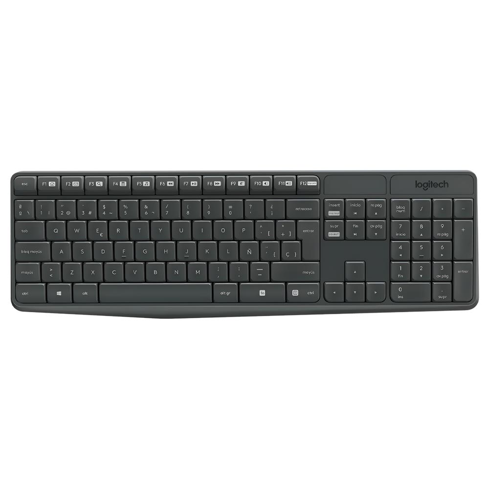 Teclado + Mouse Logitech MK235 Wireless / Espanhol - Cinza / Preto (920-007901)