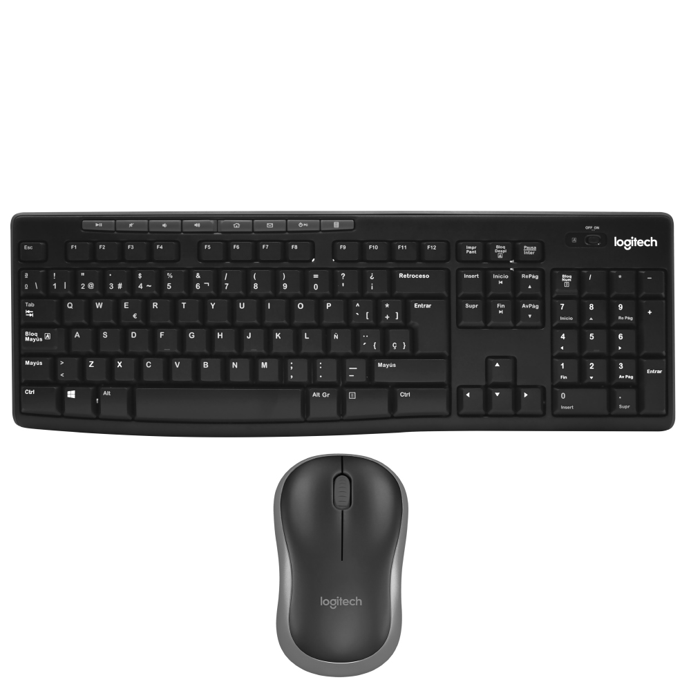 Teclado + Mouse Logitech MK270 Wireless / Espanhol - Preto  (920-004432)