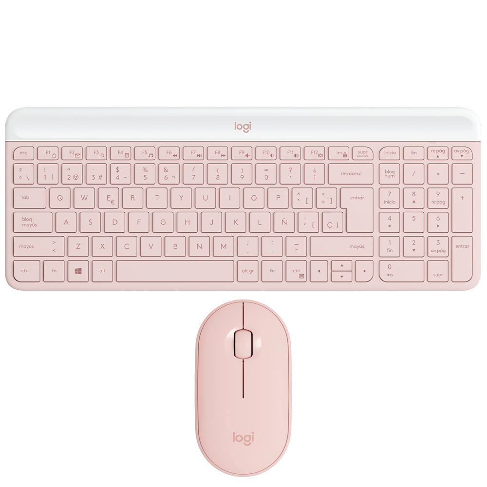 Teclado + Mouse Logitech MK470 Wireless / Espanhol - Rosa (920-011312)