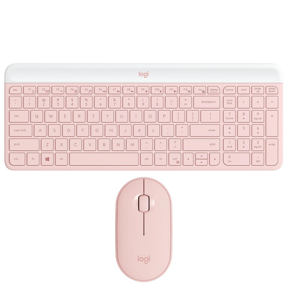 Teclado + Mouse Logitech MK470 Wireless / Inglês - Rosa (920-011313)