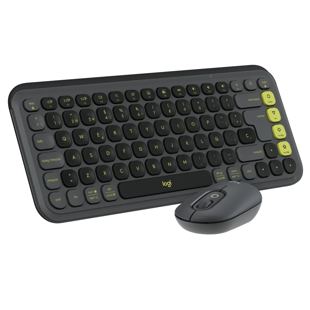 Teclado + Mouse Logitech Pop Icon Combo Bluetooth / Espanhol - Cinza (920-013052)