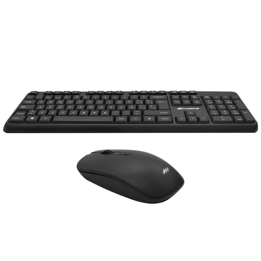 Teclado + Mouse Macrovip MV-MK200WB-SP Wireless / Espanhol - Preto