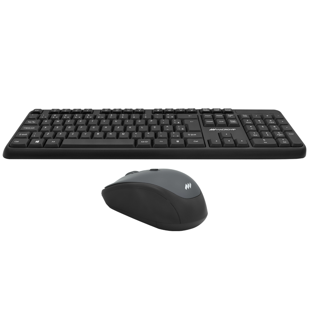 Teclado + Mouse Macrovip MV-MK300WB-BR Wireless / Português - Preto